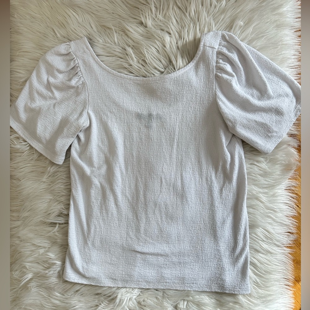 Women's Puff Sleeve Square Neck Top - White